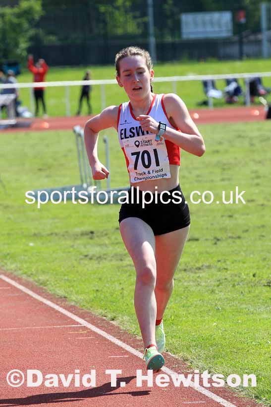 Womens Under-20s 5000 metres, 2023 North Eastern Track and Field Champs., Middlesbrough Sports Village, Middlesbrough. Photo: David T. Hewitson/Sports for All Pics